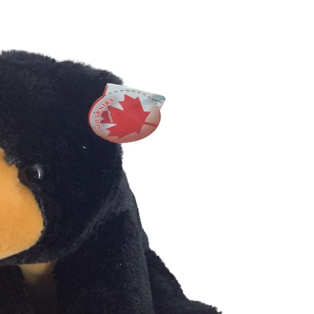 Canada Maple Leaf Paw Black Bear Plush Stuffed Animal Toy 8.5